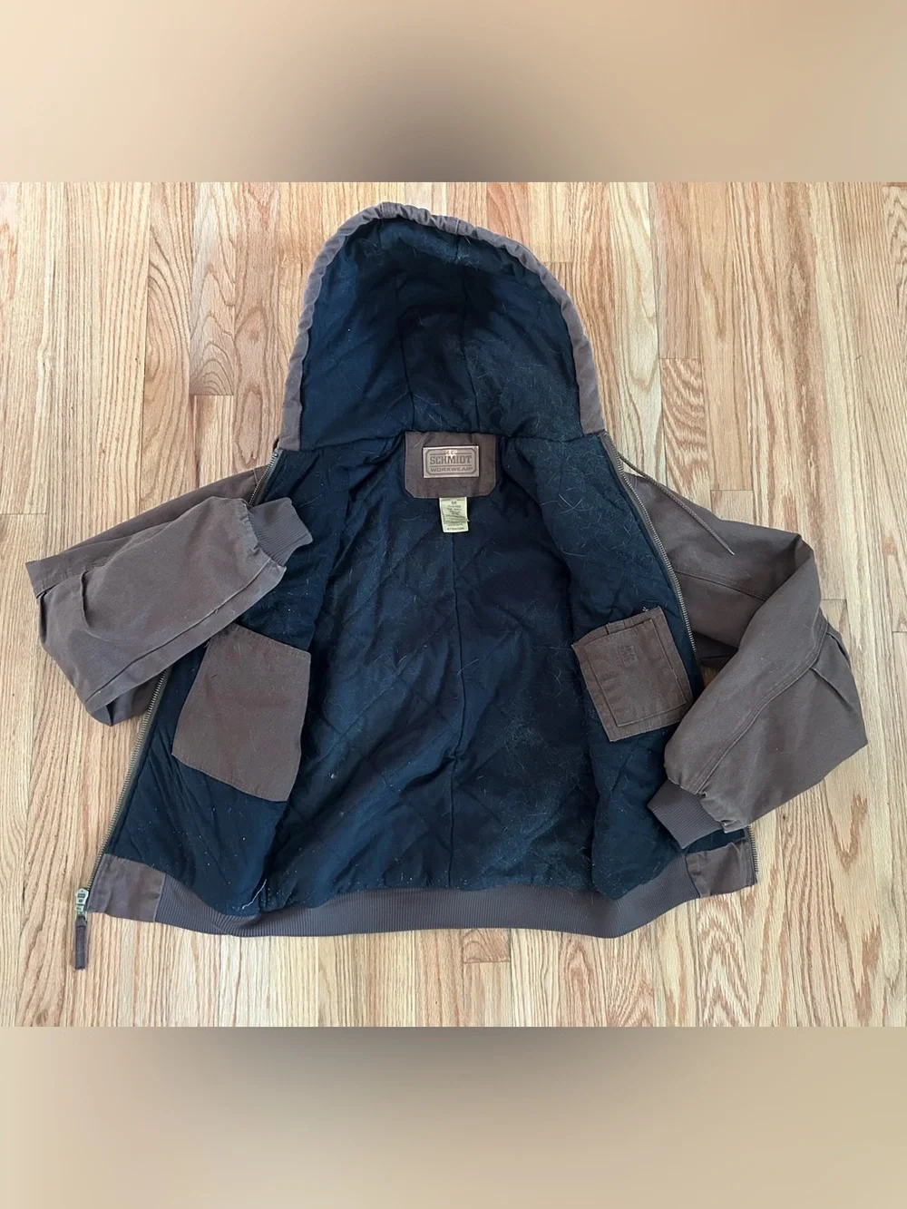 Brown Hooded Workwear Jacket - Picture 6 of 9